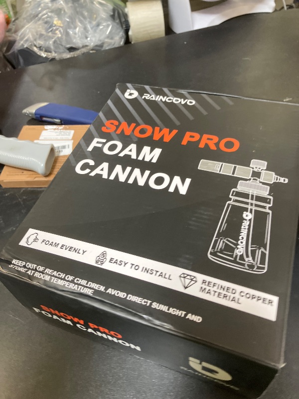 Photo 1 of Raincovo Foam Cannon Wide Mouth for Pressure Washer, Thick Snow Foam Lance for Car Wash, Adjustable Soap Cannon with 1/4 Inch Quick Connector, Additional 1.1mm Orifice Nozzle