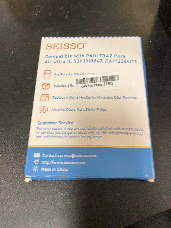Photo 1 of SEISSO Paultra2 Refrigerator Filter Replacement for Frigidaire Pure Air Ultra II, Pureair Ultra 2, Electrolux 242047805, 5303918847, EAP12364179 (6 Pack)