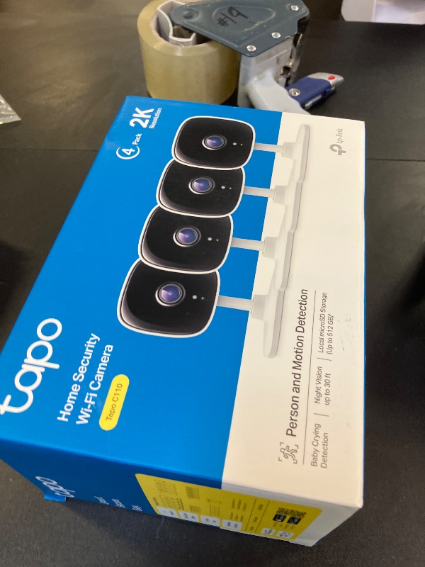 Photo 1 of TP-Link Tapo 2K Security Camera for Baby Monitor, Dog Camera w/Motion Detection, 2-Way Audio Siren, Night Vision, Cloud & SD Card Storage, Works w/Alexa & Google Home, 4-Pack (Tapo C110P4)