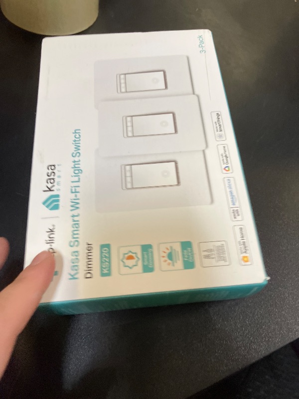 Photo 1 of Kasa Apple HomeKit Smart Dimmer Switch KS220P3, Single Pole, Neutral Wire Required,2.4GHz Wi-Fi Light Works with Siri, Alexa and Google Home,UL Certified, No Hub Required,White, 3 Count (Pack of 1)