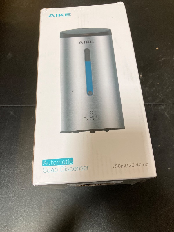 Photo 1 of AIKE Wall-Mount Automatic Liquid Soap Dispenser Commercial Large Capacity Brushed Stainless Steel Finish Model AK1205