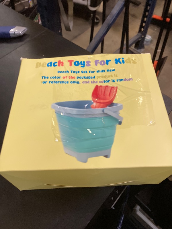 Photo 1 of GKDOMS Kids Beach Toys Set with Collapsible Bucket, Sand Rake and Shovel, Turquoise and Orange, Ages 2-6, 2pack Travel Toys (Two Mix)
