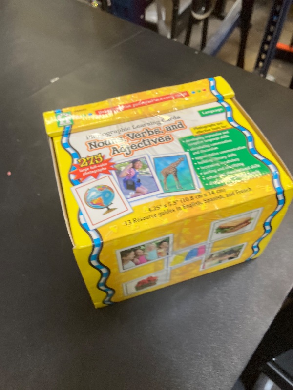 Photo 1 of Key Education Nouns, Verbs, and Adjectives Photographic Learning Cards, 275 Vocabulary Flash Cards, Parts of Speech Picture Games, Learning Resources for Preschool, ESL, and Special Needs