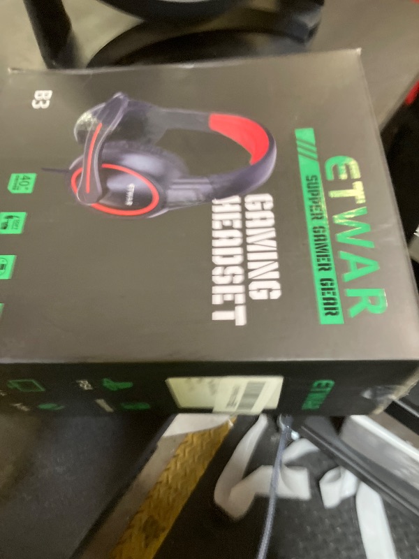 Photo 1 of ETWAR B3 Gaming Headset for Nintendo Switch, Xbox One, PS4, Mega Bass Surround and Noise Cancelling 3.5mm Jack Over Ear Headphones with Mic for Laptop PC Smartphones Blue