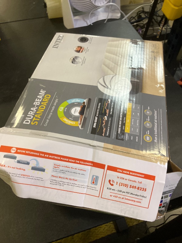 Photo 1 of Intex 64103E Dura-Beam Standard Single-High Air Mattress: Fiber-Tech - Queen Size - 10in Bed Height - 600lb Weight Capacity - Pump Sold Separately