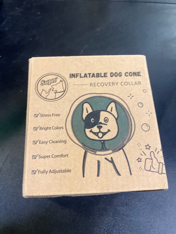 Photo 1 of Supet Raised Inflatable Cone Collar to Stop Licking, Soft Dog Cone Alternative After Surgery, Neck Donut Collar for Small to Large Dogs