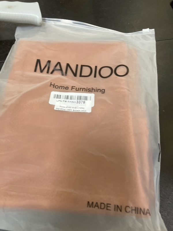Photo 1 of MANDIOO Set of 2 Faux Leather Decorative Throw Pillow Covers Modern Solid Outdoor Cushion Cases Luxury Pillowcases for Couch Sofa Bed 16x16 Inches Brown