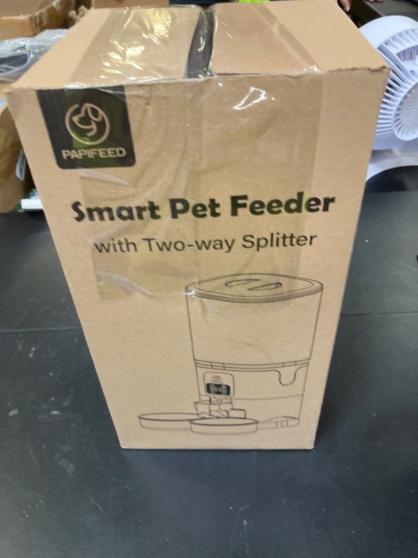 Photo 1 of PAPIFEED Black Automatic Cat Feeder for 2 Cats, 7L Timed Cat Dry Food Dispenser with 2 Stainless Steel Bowls, Programmable Control 1-12 Meals, Auto Pet Feeder Suitable for Multi-Pet Households