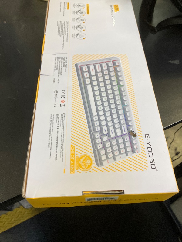 Photo 1 of HUO JI E-Yooso Creamy Mechanical Keyboard Wired, Hot Swappable, Pre-lubed Linear Switches, Gasket Structure with Sound Dampening Foam, RGB Backlit, 99 Keys Custom Gaming Keyboard for PC/Mac,White