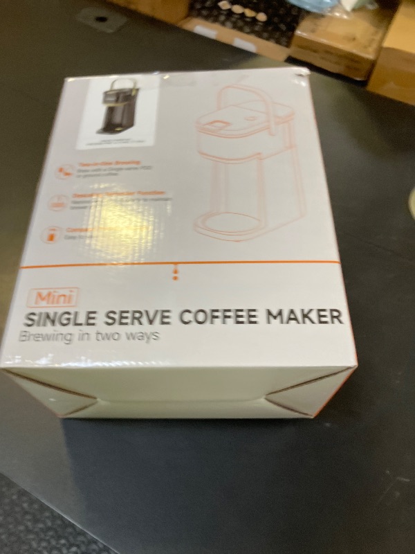 Photo 1 of Tastyle Single Serve One Cup Coffee Maker, for K Cups and Grounds, Mini Coffee Maker with Portable Handle, 6 to 12 Oz Brew Size, for Travel, Camping, Office, RV and Dorm, 120V, Black and Gold