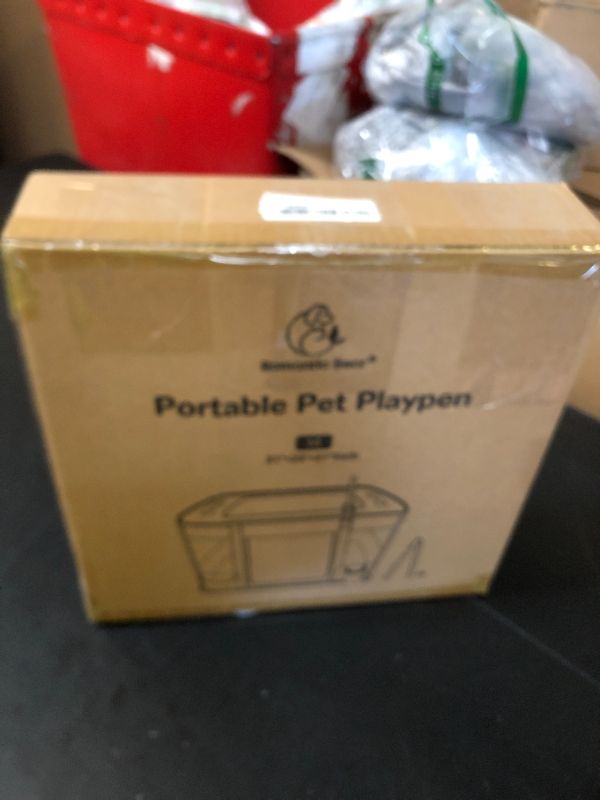 Photo 1 of Dog Playpen,Pet Playpen,Foldable Puppy Cat Playpen,Portable Exercise Kennel Tent Crate,Water-Resistant Breathable Shade Cover,Indoor Outdoor Travel Camping Use for Small Animals with Carrying Case(M)