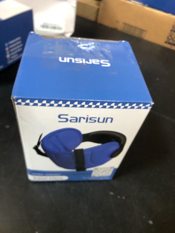 Photo 1 of SARISUN Travel Pillows for Airplanes, Airplane Pillow for Long Flight, Airplane Head Strap with Eye Mask for Sleep, Travel Neck Pillow for Car Road Trip, 360° Support Headrest, Stop Bobblehead, Black