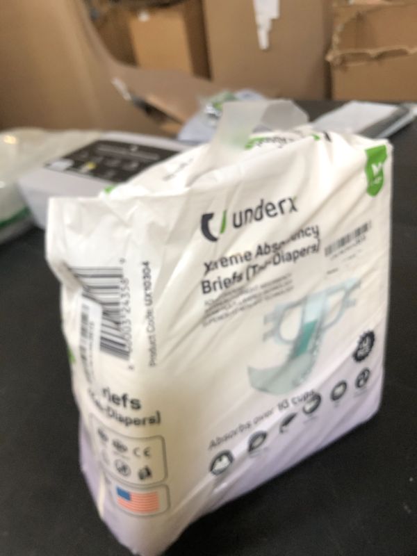 Photo 1 of UnderX Xtreme Absorbency Adult Briefs with Tabs - Maximum Absorbency - Heavy-Duty Overnight Briefs for Men and Women - Leak-Proof Protection Absorbent Briefs - Comfortable, Latex-Free (Medium) 80 PCS