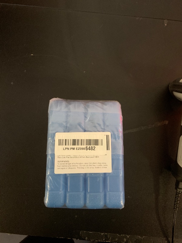 Photo 1 of 4-Pack Ice Packs for Lunch Boxes Cooler Insulated Bags Reusable Flexible Cold Long Lasting Camping Thin Small Pack Medium Freezer Accessories Essentials Storage Sandwich School Kids Adults Blue
