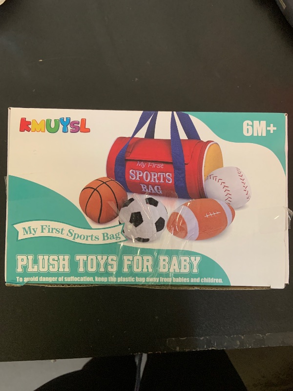 Photo 1 of KMUYSL Baby Toys 0-12 Months, My First Sports Bag Plush Toy - 4 Sensory Balls Soft Toys with Crinkle, Rattles for 0-3-6-9-12 Month Newborn Infant, 1st Birthday for Babies Boys Girls Age 1