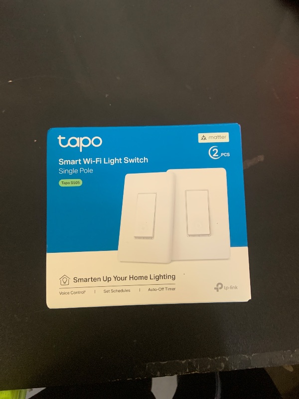 Photo 1 of TP-Link Tapo Matter Smart Light Switch: Voice Control w/Siri, Alexa & Google Home | UL Certified | Timer & Schedule | Easy Guided Install | Neutral Wire Required | Single Pole | Tapo S505(2-Pack)