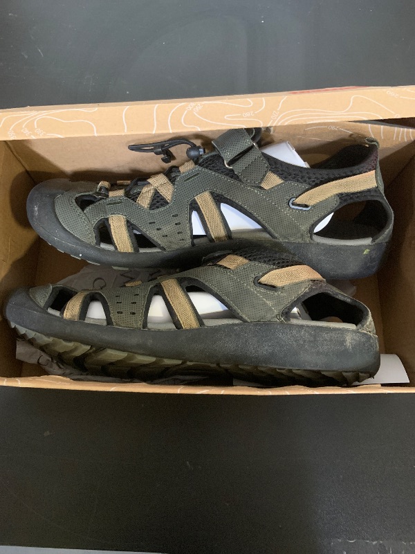 Photo 1 of GRITION Mens Closed Toe Hiking Sandals Summer Outdoor Beach Water Sandles Waterproof Comfortable Fisherman Sport Athletic Adventures Walking Traveling Shoes Sandal (10.5 US / 44 EU, Yellow/Green)