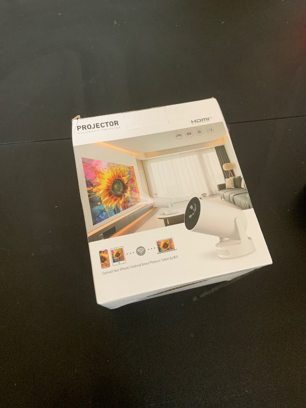 Photo 1 of Mini Portable Projector with 4K Support, Bluetooth 5.4 WIFI6, 5watt Sound Base Speaker, 160 ANSI, Android 11, 210° Rotation , Auto Keystone Correction Video Projector HY300 ULTRA