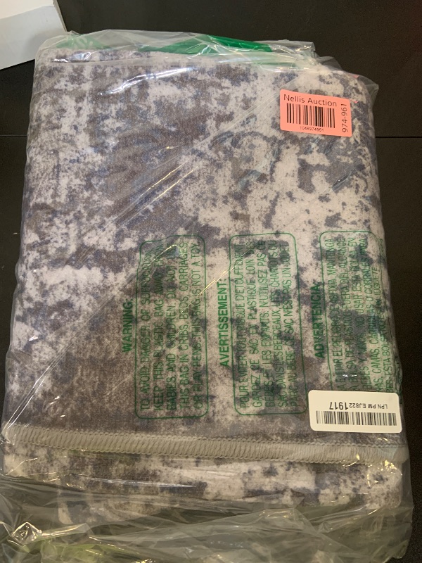 Photo 1 of Enqinar Modern Abstract 3x5 Rug, Non Slip Entryway Rug, Soft Machine Washable Rugs for Indoor Entry, Low Pile Stain Resistant Distressed Rug for Living Room, Bedroom, Dark Grey Blue