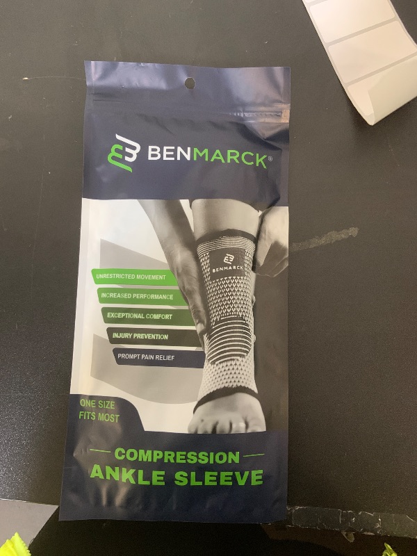Photo 1 of Benmarck Achilles Tendon Support Brace, Plantar Fasciitis Sock, Ankle Compression Sleeve For Running, Tendonitis and Flat Feet Relief (Gray Black, Unisize)