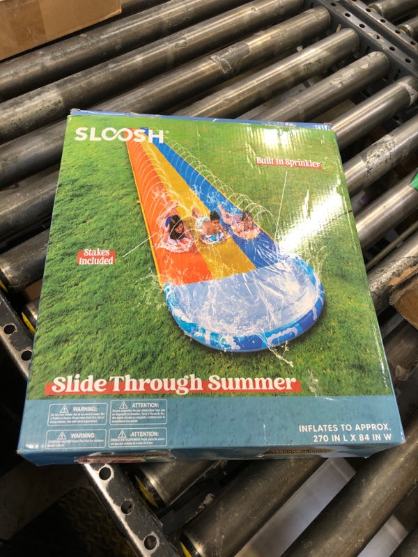 Photo 1 of Sloosh 22.5ft x 82in Waves Triple Lawn Water Slide,Heavy Duty Lawn Water s with 3 Body Boards and Slip Sprinkler for Kids Adults Backyard Summer Outdoor