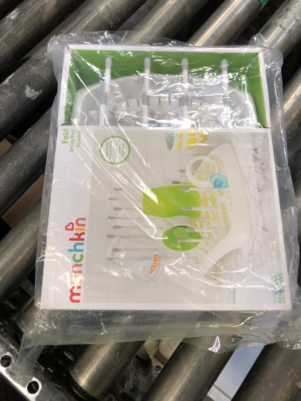 Photo 1 of Munchkin Fold Baby Bottle Drying Rack - Compact Design Folds Flat for Easy Storage, White/Grey