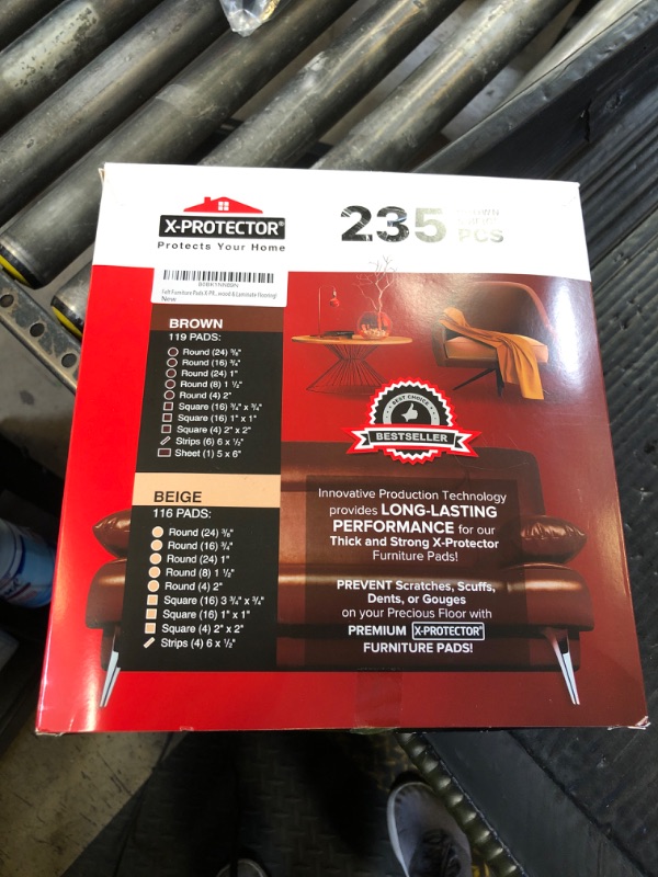 Photo 1 of 235 pcs Felt Furniture Pads Brown & Beige X-Protector! Huge Quantity of Furniture Pads for Hardwood Floors – Your Ideal Wood Floor Protectors for Furniture. Protect Any Type of Hard Floor!