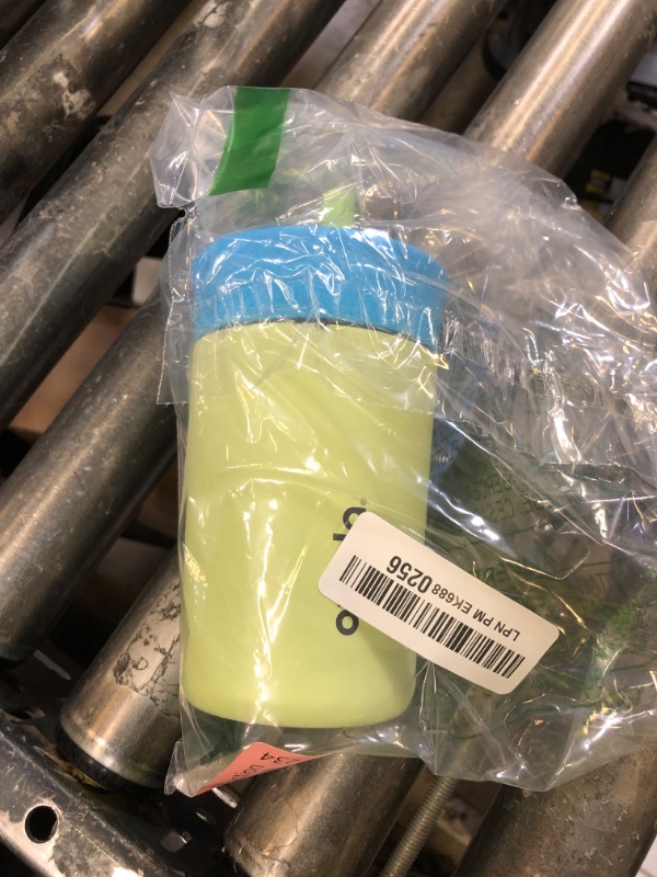 Photo 1 of Owala Kids Insulation Stainless Steel Tumbler with Spill Resistant Flexible Straw, Easy to Clean, Kids Water Bottle, Great for Travel, Dishwasher Safe, 12 Oz, Blue and Light Green (Turtley Awesome)