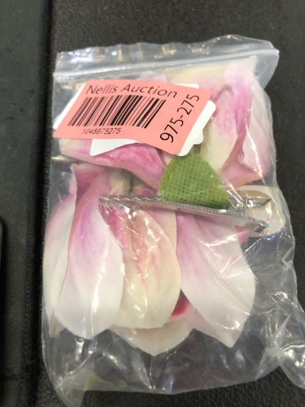 Photo 1 of 2 Pack Hawaiian Hair Flowers Women’s Floral Orchid & Hibiscus Flower Hair Clips - Artificial Flower Barrettes for Wedding, Bridal, Tropical Beach Party Holiday Accessories