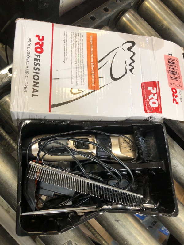 Photo 1 of Dog Grooming Kit Clippers, Low Noise, Electric Quiet, Rechargeable, Cordless, Pet Hair Thick Coats Clippers Trimmers Set, Suitable for Dogs, Cats, and Other Pets (Gold)