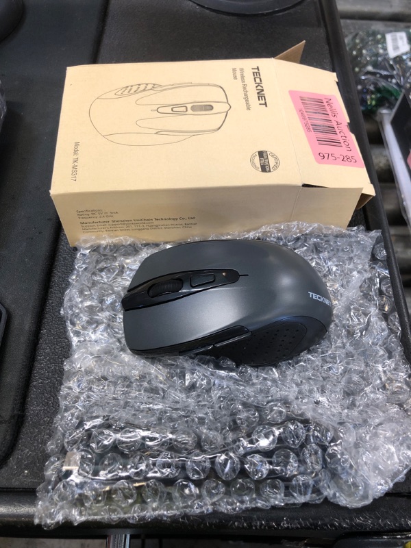 Photo 1 of TECKNET Wireless Mouse (BT5.0/3.0 & 2.4G) Rechargeable 4800 DPI Silent USB A & Bluetooth Mouse 6 Buttons, Wide Compatibility - Grey