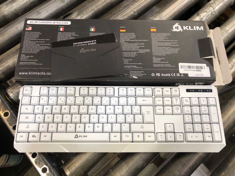 Photo 1 of KLIM Chroma Wireless Gaming Keyboard RGB - New - Long-Lasting Rechargeable Battery - Quick & Quiet Typing - Water Resistant Backlit Wireless Keyboard - Teclado Gamer - PC PS5 PS4 One Mac