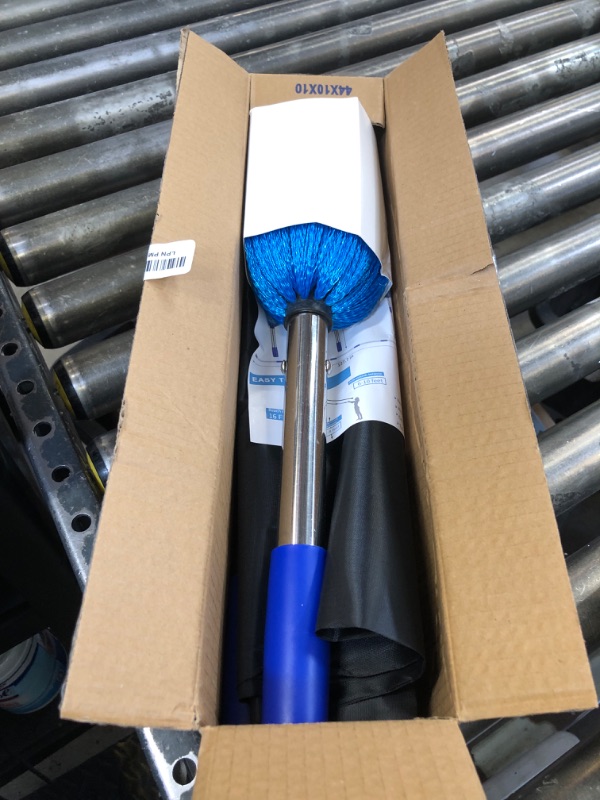 Photo 1 of Cobweb Duster with Pole, 4ft Stainless Steel Pole Cobweb Brush with Medium-Stiff Bristles for Walls Beams Shelves Iight Fixtures and Window Screens