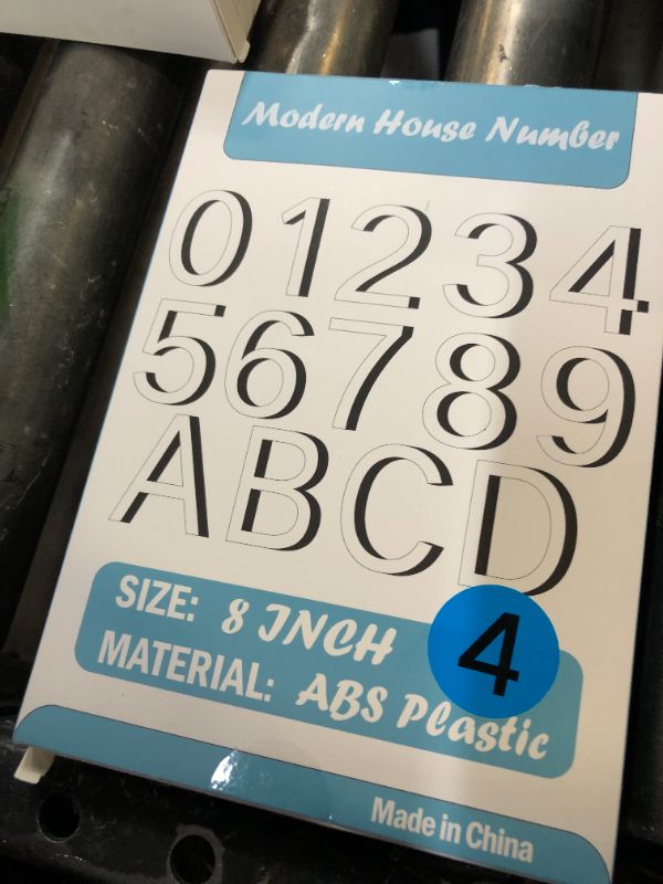 Photo 1 of IVERRA 8 Inch Large Floating House Numbers, Black Modern House Number for Outside, Home Address Numbers for Outdoor Garage Gate Wall Street (4)