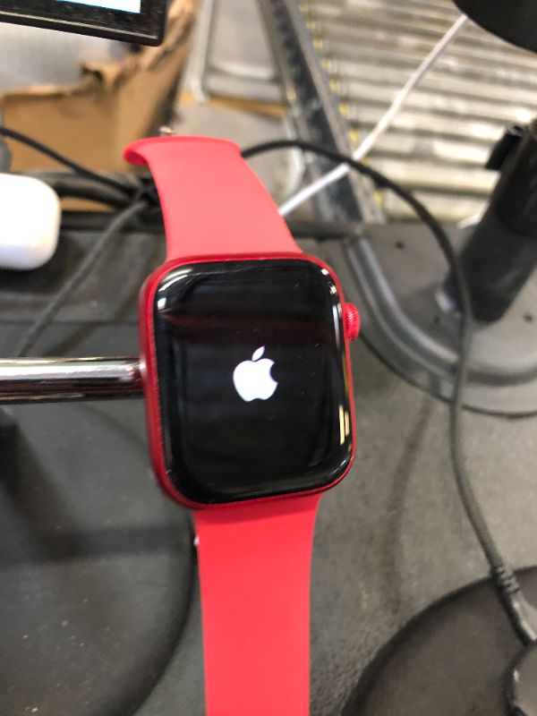 Photo 1 of Apple Watch Series 9 [GPS + Cellular, 45mm] - (PRODUCT)RED Aluminum Case with (PRODUCT)RED Sport Band, M/L (Renewed Premium)