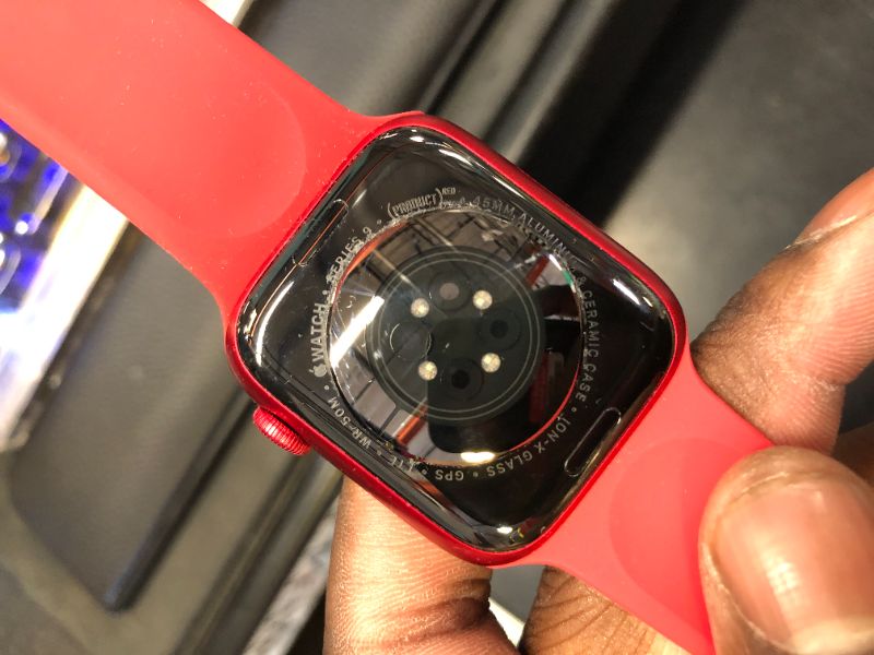 Photo 1 of Apple Watch Series 9 [GPS + Cellular, 45mm] - (PRODUCT)RED Aluminum Case with (PRODUCT)RED Sport Band, M/L (Renewed Premium)