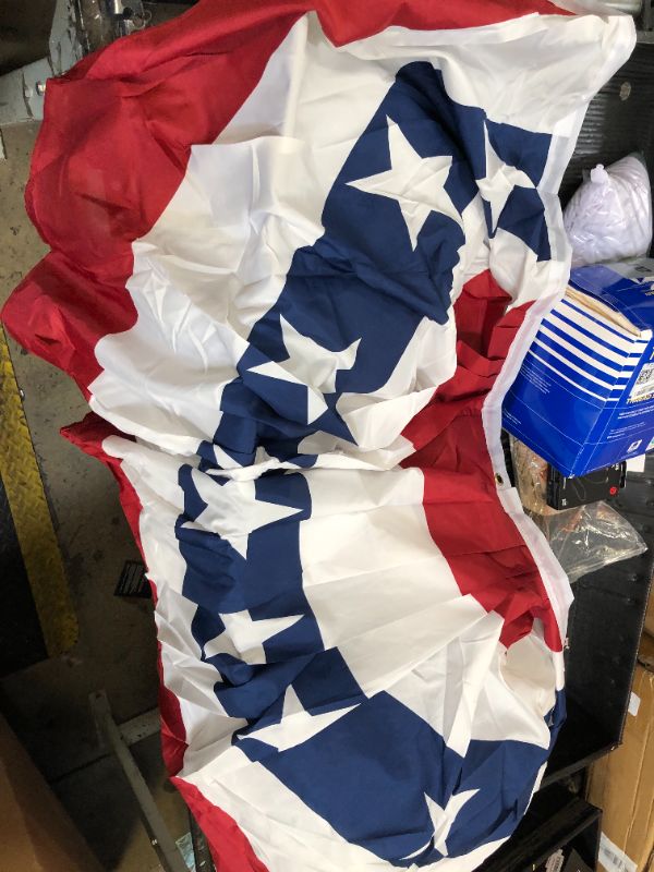 Photo 1 of HOOSUN 4th Of July Decorations,American Flag Bunting for Outside,3x6 FT Fourth of July Bunting Patriotic Decorations,Red White and Blue USA Flags Pleated Fan Flag,American Flags Banners for Porch