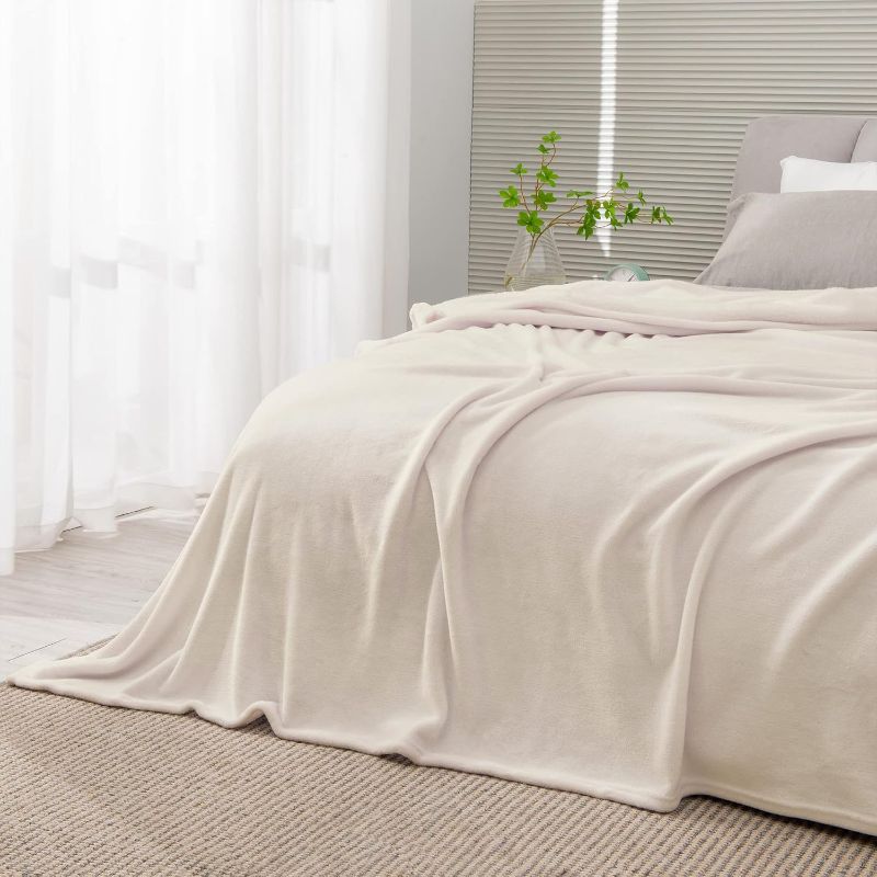 Photo 1 of BEDELITE Fleece Blankets Queen Size Beige Throw Blankets for Bed, Luxury Plush Cozy Fuzzy Blanket 90x90 inches, Super Soft Warm Lightweight Throw Blanket All Seasons Suitable
