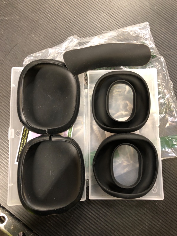 Photo 1 of Silicone Case Cover for AirPods Max, Ear Pad Case Cover/Ear Cups Cover/Headband Cover for AirPods Max Headphones [4 in 1],Accessories Soft Silicone Protector for Apple AirPod Max New USB-C(2024),Black