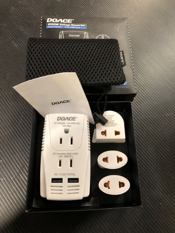 Photo 1 of Upgraded 2000W 220V to 110V Converter for European Travel, Voltage Converter US to Europe for Hair Dryer Straightener Curling Iron, 2300W Adapter with EU/UK/AU/US Plugs for Laptop Camera Cell Phone
