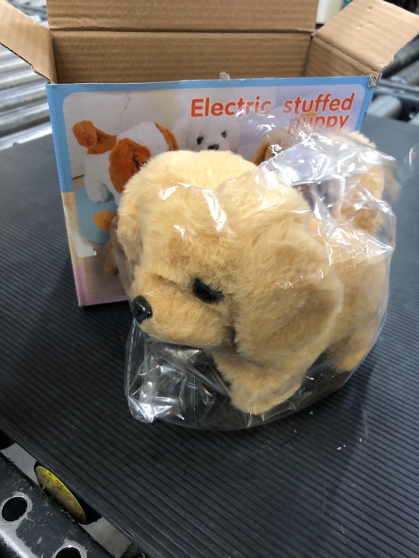 Photo 1 of KSABVAIA Plush Golden Retriever Toy Puppy Electronic Interactive Dog - Walking, Barking, Tail Wagging, Stretching Companion Animal for Kids Toddlers