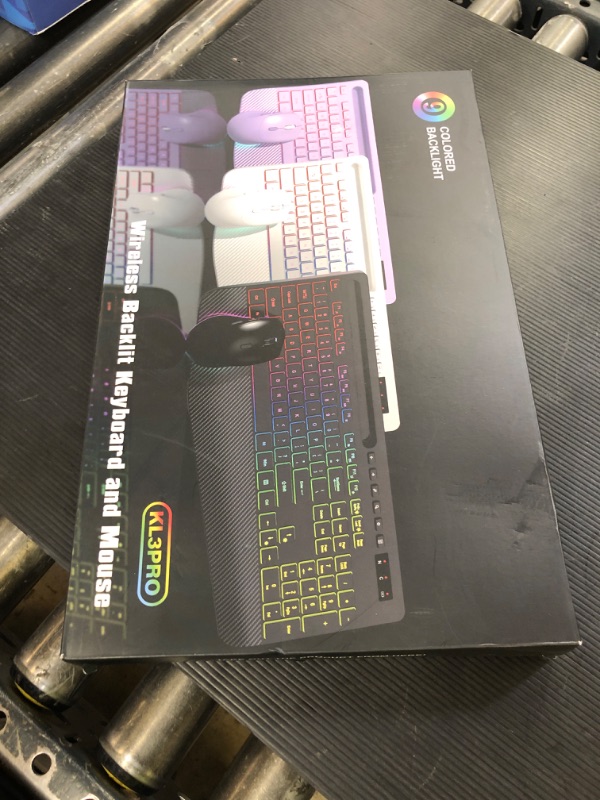 Photo 1 of Wireless Keyboard and Mouse Combo, 9 Backlit Effects, Wrist Rest, Phone Holder, 2.4G Lag-Free Ergonomic Keyboards, Rechargeable Silent Cordless Set for Computer, Laptop, PC, Mac, Windows -SABLUTE