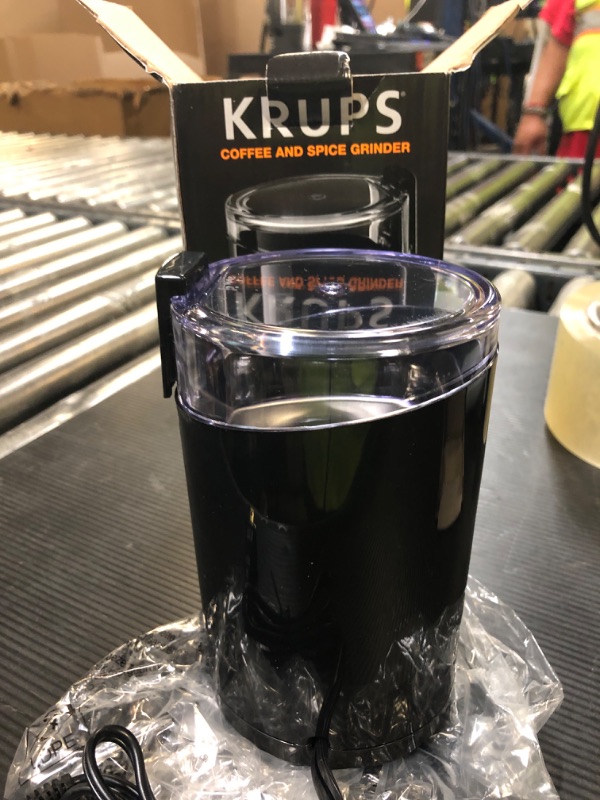 Photo 1 of KRUPS Precision Electric Coffee Grinders: 3 oz Capacity, 200W Motor, Stainless Steel Blades for Uniform Grinding of Coffee Beans, Herbs, Nuts, and Spice Grinder (Black)
