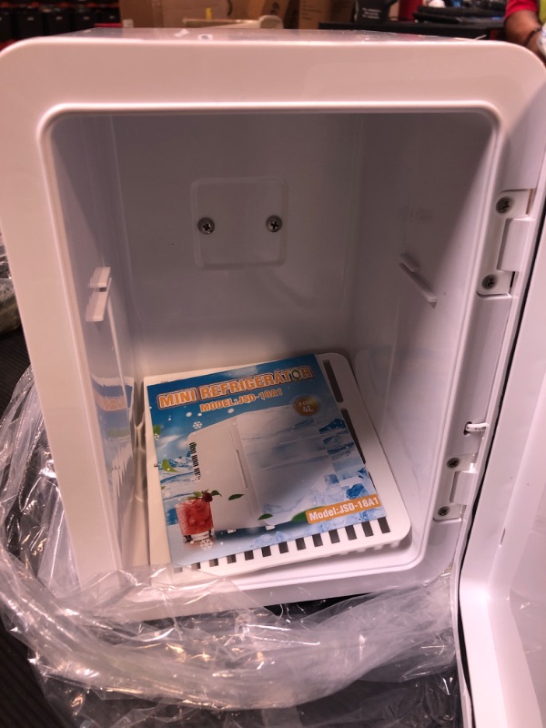Photo 1 of Fahsiam 4L Mini Skincare Fridge with Dimmable LED Mirror | Holds 6 Cans | Portable Cooler & Warmer for Cosmetics, Skincare, Bedroom & Office | Compact Refrigerator, White