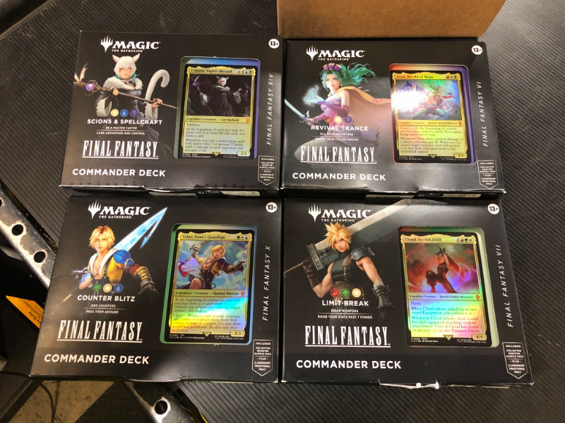 Photo 1 of Magic: The Gathering - Final Fantasy Commander Deck Bundle (Includes All 4 Decks)