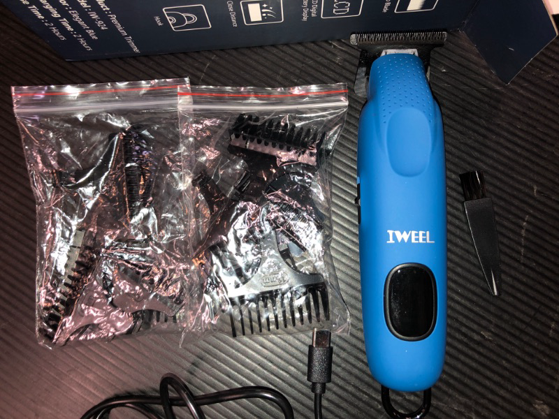 Photo 1 of IWEEL Professional Beard Trimmer for Men - Electric Hair Clippers, Zero Gapped T-Blade Edgers, Cordless Rechargeable Mustache Trimmer Grooming Kit for Body