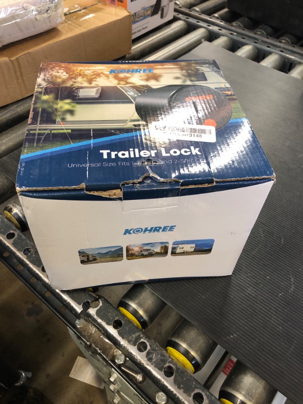 Photo 1 of Kohree Heavy Duty Trailer Coupler Lock, Trailer Tongue Lock Hitch Locks RV Trailer Locks fit 2-5/16 Inch, 2", 1-7/8" Couplers, Durable Structural Steel Safety Tow Lock, 4 Keys & 4 Dust Covers, Black