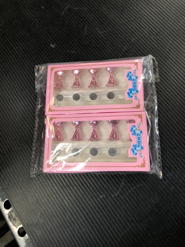 Photo 1 of JUSTOTRY 2 Sets Pink Nail Stand for Press on Nails Display, Magnetic Fake Nails Holder for Painting Nails Practices, Beginner Acrylic Nail Art Kit Accessories, Nail Salon Equipment and Decor