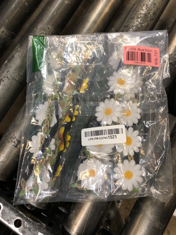 Photo 1 of EBOOT 5 Pcs Flower Headband Daisy Wreath Headband Hippie Floral Crown for Festival Wedding Bridal Party(White)