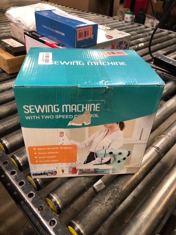 Photo 1 of Sewing Machine, Mini Sewing Machine for Beginner with Eco-Friendly Material, Dual Speed Portable Sewing Machines with Extension Table, Light - Easy to Use, Best Gift for Kids and Women